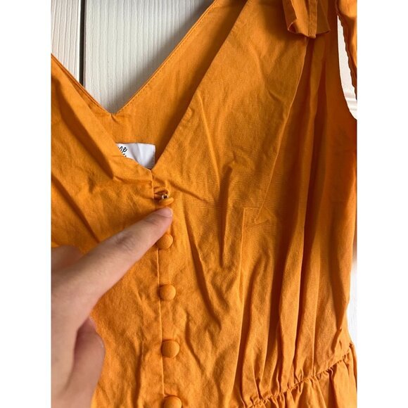 Color Me Courtney Louise Orange Stripe Tie Shoulder Maxi Dress Women's Size 0 - Picture 4 of 11